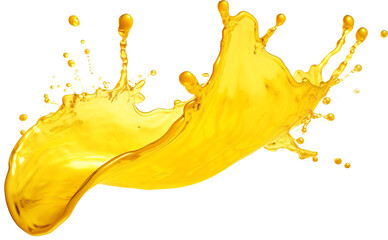 Orange juice splashing isolated on transparent background. PNG