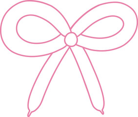 Cute Bow Ribbon Valentine Balloon Illustration