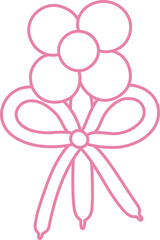 Cute Daisy Flower Balloon Illustration