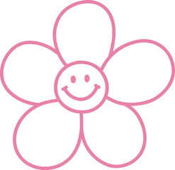 Cute Daisy Flower Smile Balloon Illustration