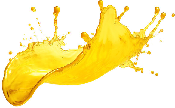 Orange juice splashing isolated on transparent background. PNG