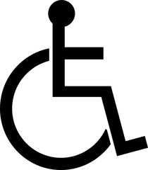 Disabled sign icon  illustration. Human on wheelchair handicapped symbol. 