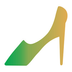 Fashion icon on flat gradient style. high heel icon