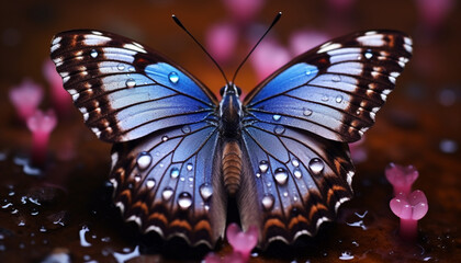 Butterfly wing showcases vibrant colors and natural beauty generated by AI