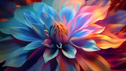 Vibrant Abstract Blossom in Radiant Hues