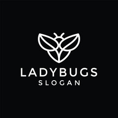 Lady bug logo vector icon illustration hipster vintage retro .
