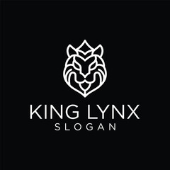 Lynx king head logo design vector illustration idea