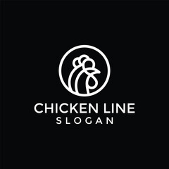 simple roast chicken meat logo badge inspiration, best for line art organic food logo vector minimalist