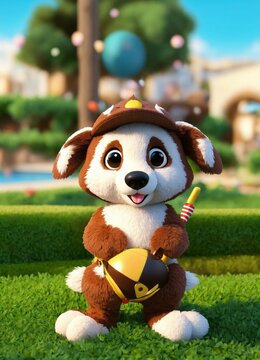 Corujinha Mascote 3d com penas brancas