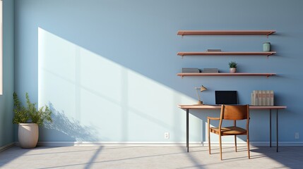 photo of a room wall include the desk