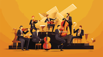  Wealth Management Symphony - An orchestra of financial instruments playing in harmony, illustrating the art of managing wealth with precision. 