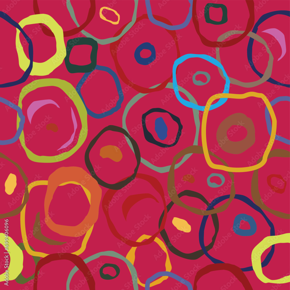 Poster abstract colorful bubbles seamless pattern background vector
