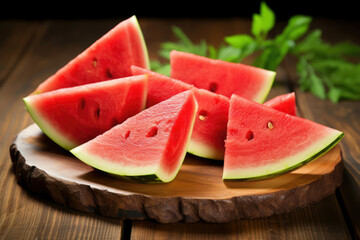 Watermelon juicy slice healthy ripe fruit fresh sweet red food