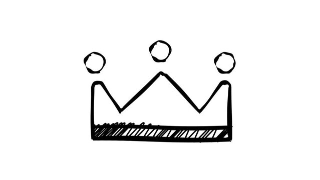 Animation of a scribble style Back To School Icon with a crown Icon