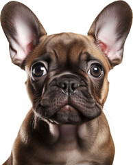 Baby French Bulldog Terrier isolated on transparent background. PNG