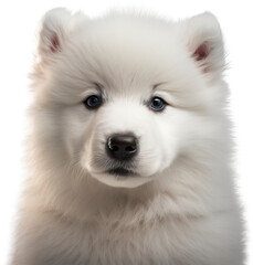 Baby Samoyed isolated on transparent background. PNG