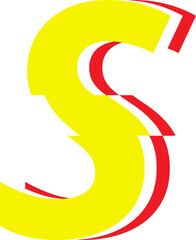 Electrical Glitch Style Alphabet S Yellow Color © Monsters Visual