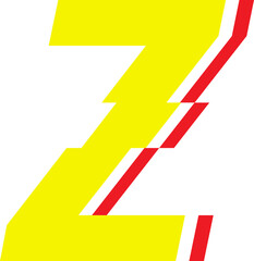 Electrical Glitch Style Alphabet Z Yellow Color © Monsters Visual