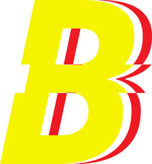 Electrical Glitch Style Alphabet B Yellow Color © Monsters Visual