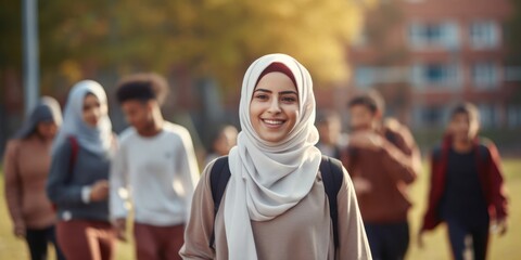 Arabic Female Physical Education Teacher Employment Good Looking Environment Generative AI