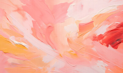 Obraz premium Acrylic paint strokes. Abstract background in pink colors, Generative AI
