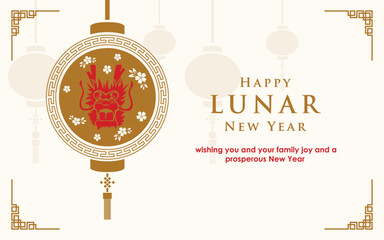 happy lunar new year greeting card