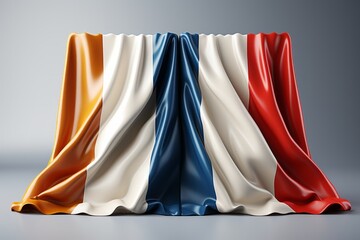 Patriotic Bastille Day French Flag, on an isolated Tricolor background, Generative AI