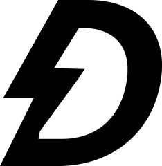 Flash Electric Font Alphabet D - obrazy, fototapety, plakaty