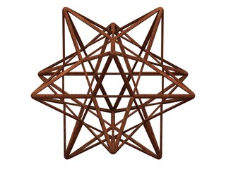 Wireframe Shape Small Stellated Dodecahedron 3D print model - obrazy, fototapety, plakaty
