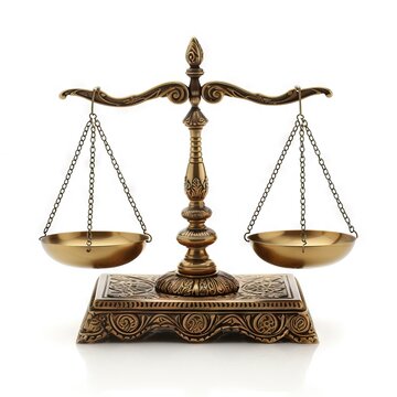 Golden scale isolated on white background High resolution 3d rende Generative AI