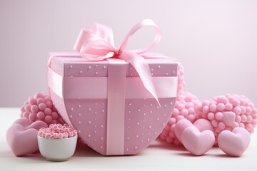 pink box with pink ribbon