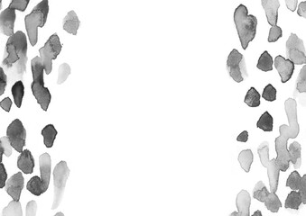 モノクロのドットが左右にある水彩テクスチャの背景イラスト素材