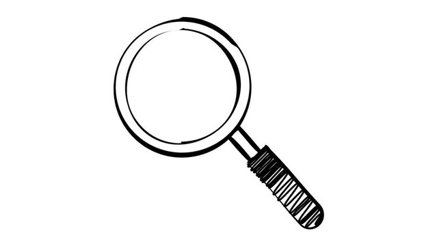 Animation of a scribble style Back To School Icon with a magnifying glass Icon