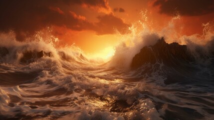 Ocean opening in biblical event of Moses.