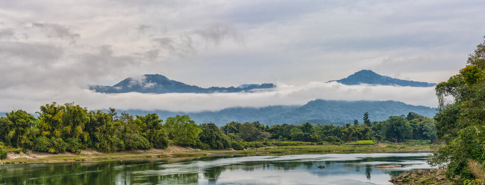 Tranquil Mali Kha River Panorama, Putao, Kachin, Myanmar