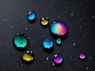 Splash of colorful liquid paint on a black background paint splash on black background