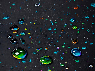 Splash of colorful liquid paint on a black background paint splash on black background