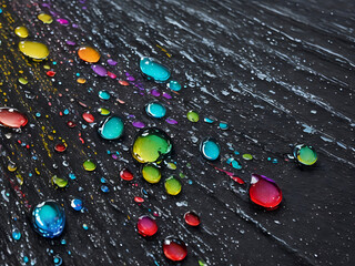 Splash of colorful liquid paint on a black background paint splash on black background