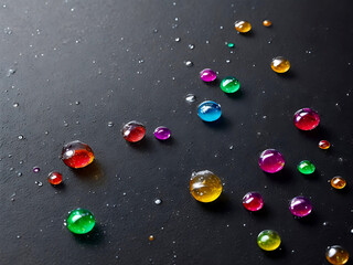 Splash of colorful liquid paint on a black background paint splash on black background