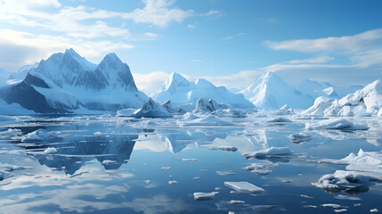 Fototapeta na wymiar Icelandic landscape of snow covered iceberg mountains in polar regions