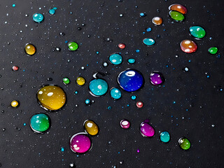 Splash of colorful liquid paint on a black background paint splash on black background