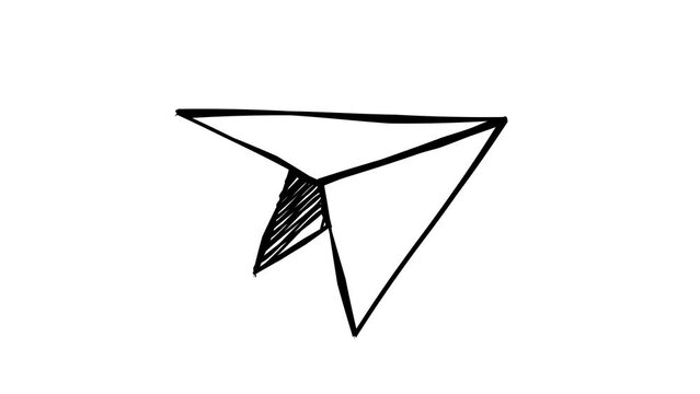 Animation of a scribble style Back To School Icon with a paper plane Icon