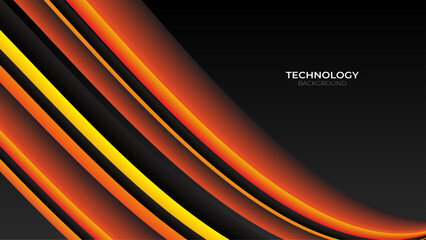 Orange black technology background