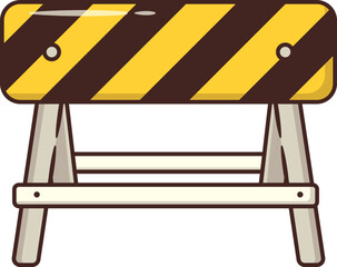 Cartoon Construction Barrier Board