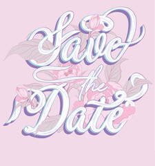 Have the date wedding quotes banner template elegant calligraphic text flowers decor