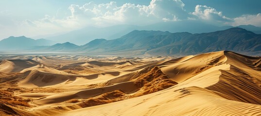 Desert and rocky landscape background. Generative AI technology.