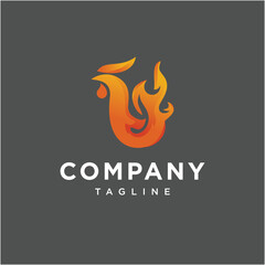 
Fire Chicken Rooster logo icon vector template.eps