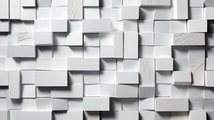 Abstract tiled wall with unequal squares