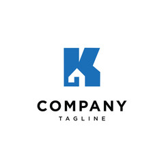 Letter K Home logo icon vector template.eps