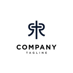 Letter R R Christ cross logo icon vector template.eps